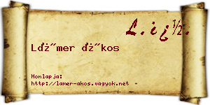 Lámer Ákos névjegykártya